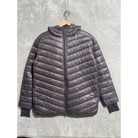 aerie Jackets & Blazers - Offline by Aerie Puffer Zip Up Women's Small Petite Cheetah‎ Print Brown Hooded